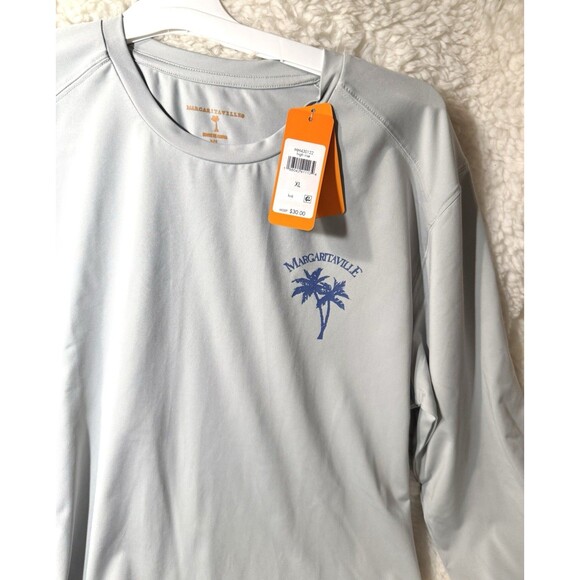 Margaritaville UPF 50 Water Resistant Moisture Wicking Long Sleeve Shirt Gray XL - Picture 3 of 4